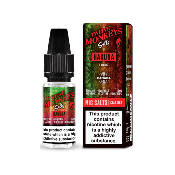 10mg Twelve Monkeys Classics 10ml Nic Salt (50VG/50PG)