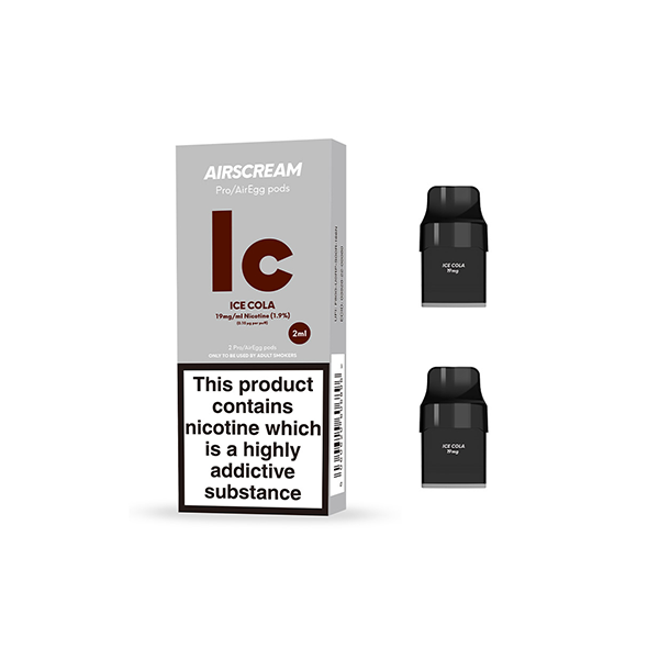 19mg AIRSCREAM Air Pre Filled Pods 2PCS 1.2Ω 2ml ( Compatible With  AirsPops Pro & AirEgg )