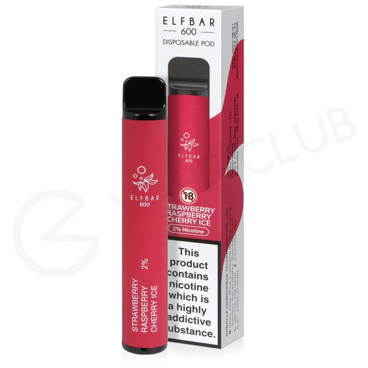 Elf Bar Strawberry Raspberry Cherry Ice Disposable Vape 20mg