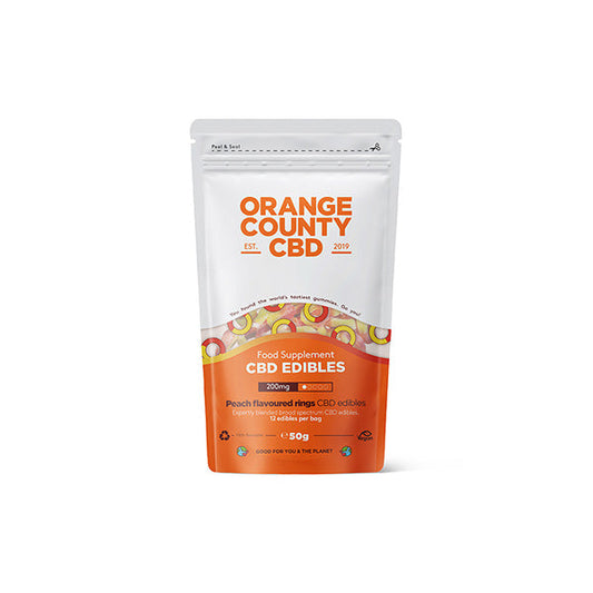 Orange County CBD 200mg CBD Fizzy Gummy Peach Rings - Grab Bag